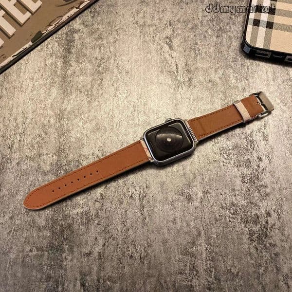 ddmymarket Compatible with Apple Watch Band iWatch 7/8/6/5/4/3/2/1 Leather Striped flash sale Plaid Pattern Unisex SE Fashion Trend