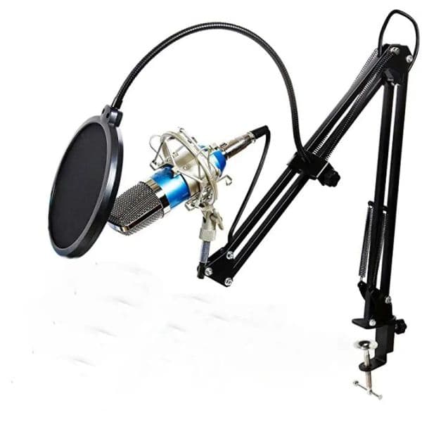 Phantom Power and BM700 Capacitance Professional Microphone Studio Support Shock Pop Filter for Kareoke PC Laptop