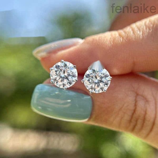 CVD HPHT 0.3ct 0.5ct 1ct 1.5ct DVS1 lab diamond earrings 4 Prongs Screw/Push Back Lab Grown Diamond Solitaire Stud Earrings