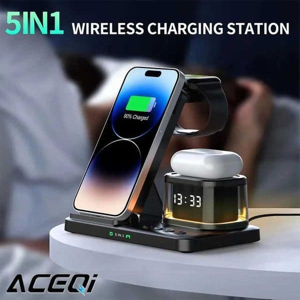 Foldable 4 in 1 Fast Charging Dock Station For IPhone 15 14 13 12 Watch Airpods Pro iWatch Wireless Charger Stand Y251122
