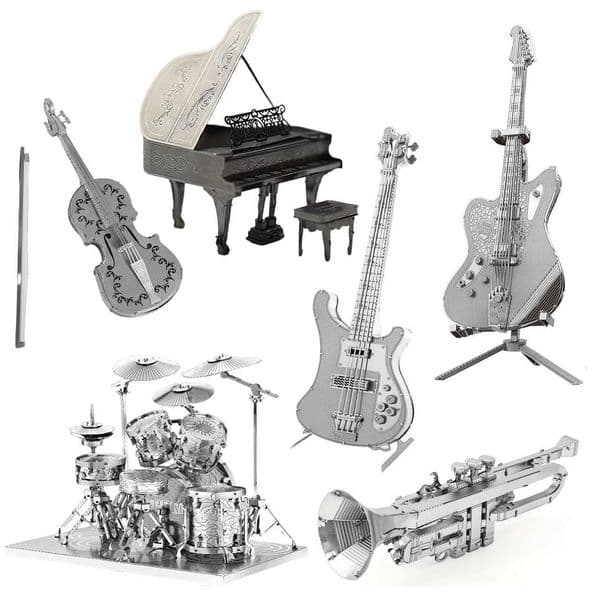 3D Metal Puzzle musical instrument new Drum Set Lead Guitar model KITS Assemble Jigsaw DIY Puzzle Christmas Gift Toys For Adult Y251122