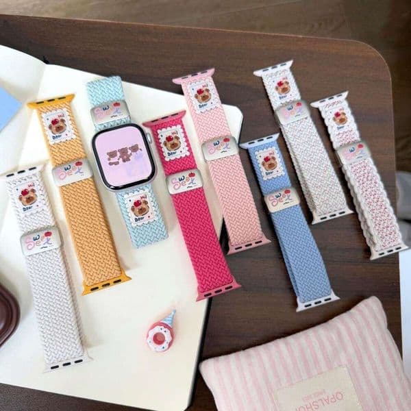 Bear woven nylon magnetic buckle strap suitable for Apple Watch iWatch 10th generation 9876Ultra/SE