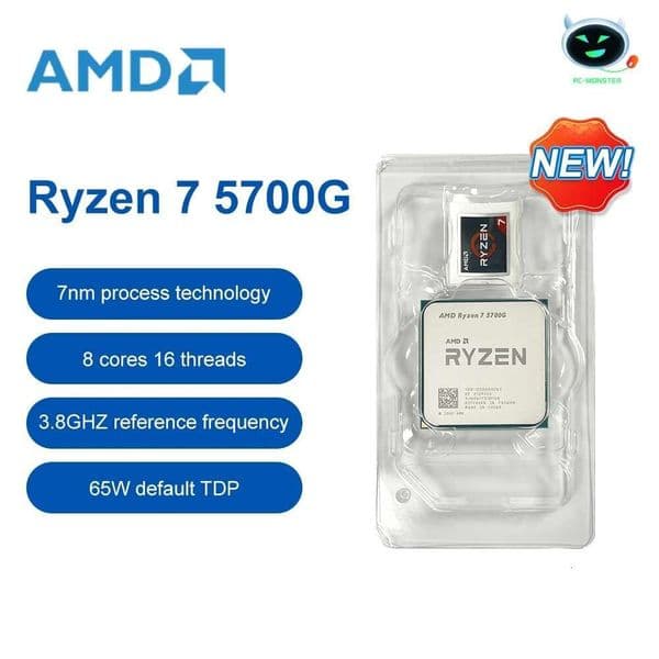 New AMD Ryzen 7 5700G R7 5700G CPU placa de video Desktop Integrated Chips GPU Game Office CPU Socket AM4 Processor