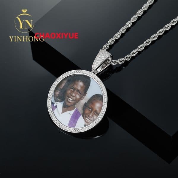 In Stock S925 Silver Hip Hop Jewelry Custom Vvs Moissanite Picture Pendant Necklace Personalized Women Men Rapper Jewelry