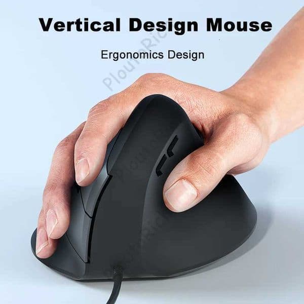 Wired Vertical Mouse Low Noise Button Ergonomics Design 3600 DPI Adjustable With Finger Support Mause Office Use Or Play GameM251124