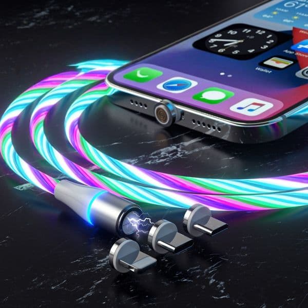 Three-in-One Rapid Charger - LED Mobile Lighting Type C-Type Cable - 2A Micro USB Cable - Charging Cable top5