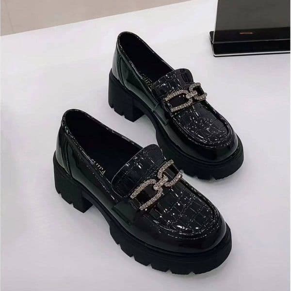 Ddmysports Woman Pumps Loafers Cute Kawaii Platform Shoes For Women Fashion Leather Casual Block Heel Round Toe Chunky Heels Popular Shoe A Outdoor Shoes