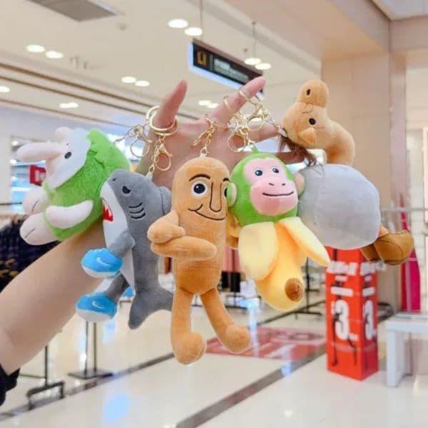 Tralalelo Tralala Shark Plush Doll Tung Tung Tung Sahur Small Doll Wooden Stick Man Keychain Doll