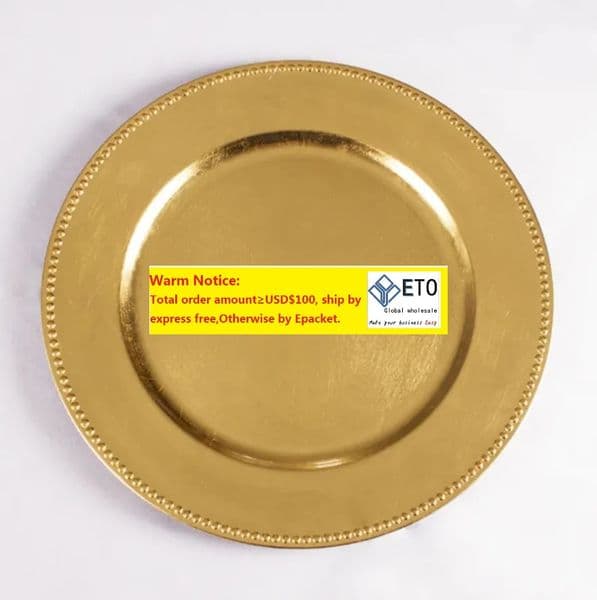 Classic Charger Plates Service Dinner Charger Plate Wedding Party Decoration Gold Silver ZZ