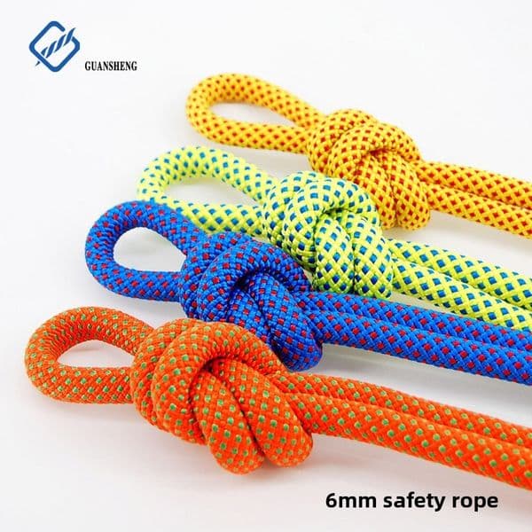 Guangsheng Cord 8mm Polyester Safety Climbing Auxiliary Industrial Rope