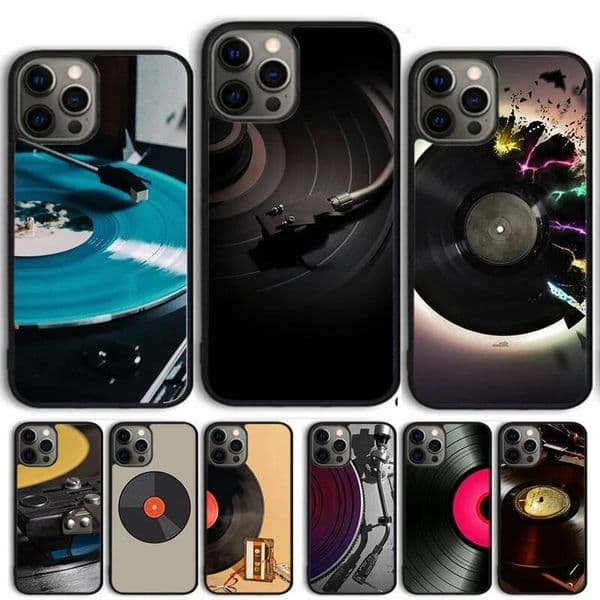 Vinyl Record Retro Phone Case iPhone 17 Air 13 12 Cover For Apple 14 15 16 16e 11 Pro Max Plus Coque