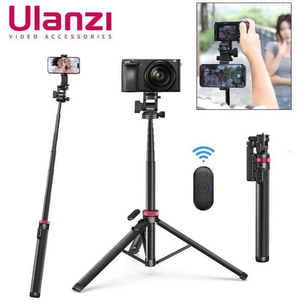 Ulanzi MT-78 Phone Tripod With Bluetooth Remote Controller Double Cold Shoe Quick Disassembly Gimbal 1/4 Screw For DSLR Camera K251105