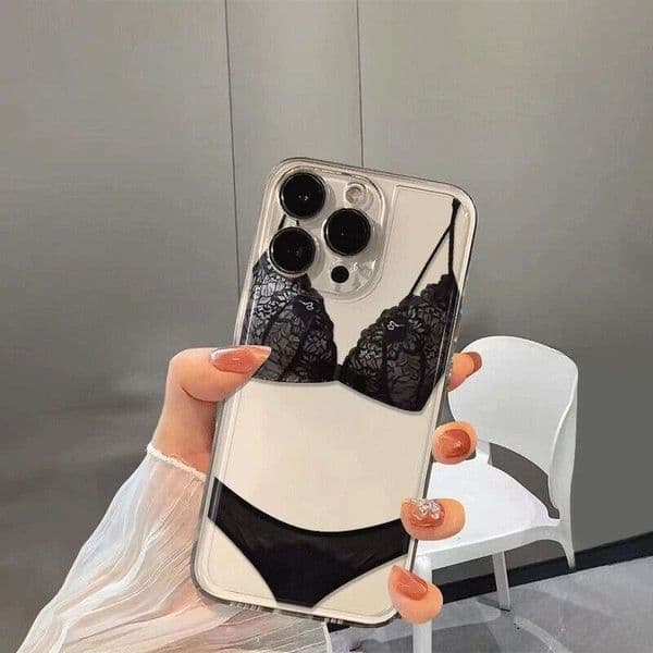 Funny lingerie suitable for Apple 16PROMAX phone iPhone 15 personality 14 fun 13 soft case 12 all inclusive