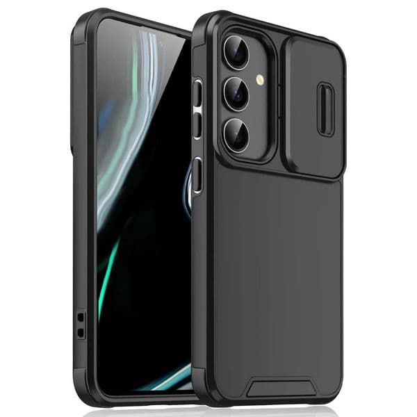 Luxury Fashion Shockproof Armor Phone Case for Samsung Galaxy S25 S24 Ultra S23 S21 FE S20 Slide Camera Protection Back Cover