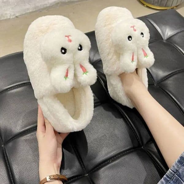 Ddmysports Autumn Winter Cute Bunny Design Cozy Cotton Padded Shoes Minimalist Versatile All Occasion Outdoor Hot Sale Outdoor Shoes