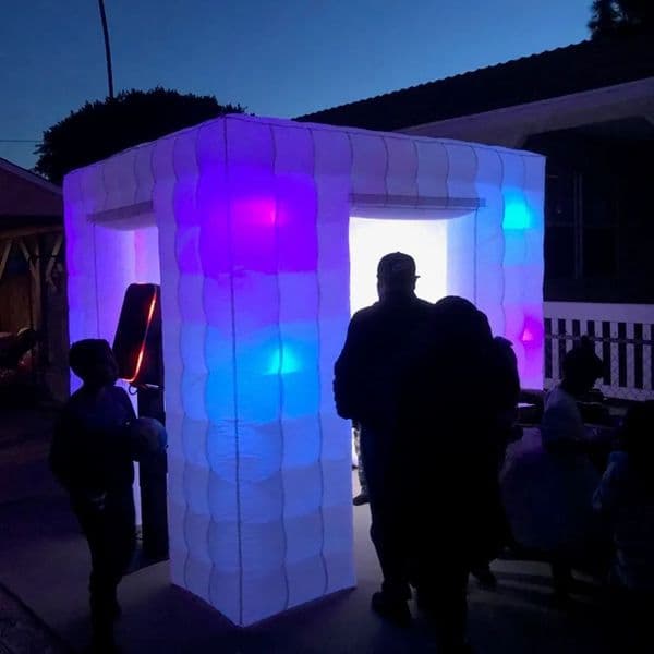 5mLx5mWx3mH (16.5x16.5x10ft) White Inflatable Cube Photo Booth portable photobooth Tent With Led Lighting For Party Wedding Event