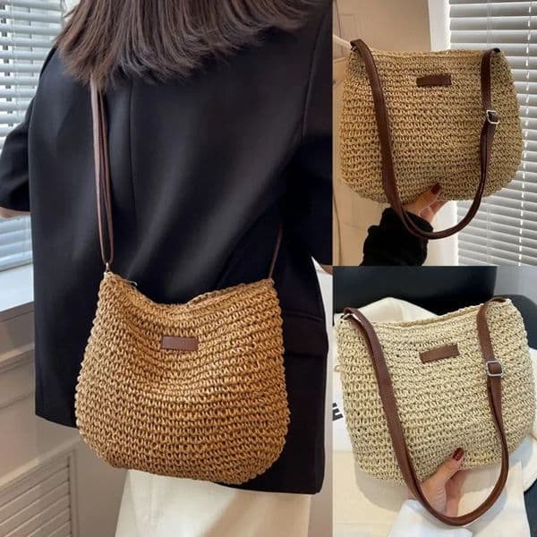 Ladies Fashion Summer Straw Crossbody Bag Women Beach Holiday Shopping Woven Shoulder Handbag Messenger Purses For Women Bags 251124