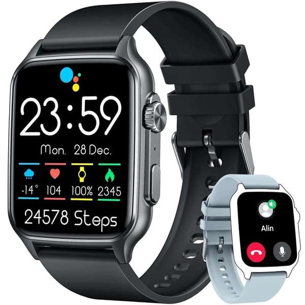 1.96 inch Smart Watch Men Women Wireless Calling Answering/Dialing 100+ Sports Modes AI Voice Smartwatch for iphone/Android