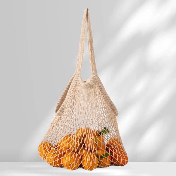 Beige Shopping bag Tote Bag High-Quality Vegetable Basket