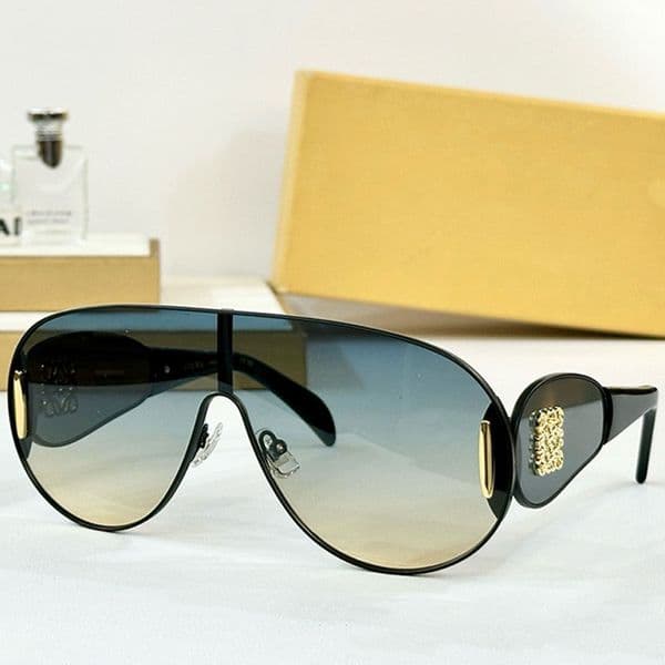 Luxury brand sunglasses mens fashion oversized face mask glasses womens designer oval black metal frame gradient lenses Fashion party glasses with box lw5093