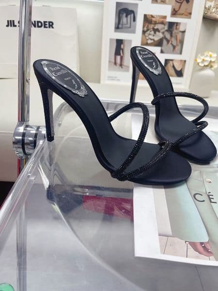 2025 High Quality Nice Brand Ladies Sandal IRINA Muller crystal Black Blush chunky High Heels Shoes For Women Heels Sexy Party Wedding euro 35-43