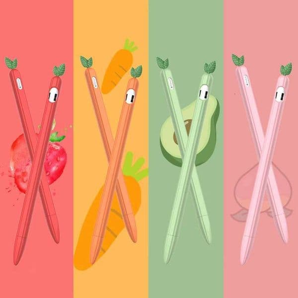 6Pcs/Set Cute fruits Case For Apple Pencil 1st 2nd generation Protective Cover for apple pencil 1 2 vegetables Silicone Cases