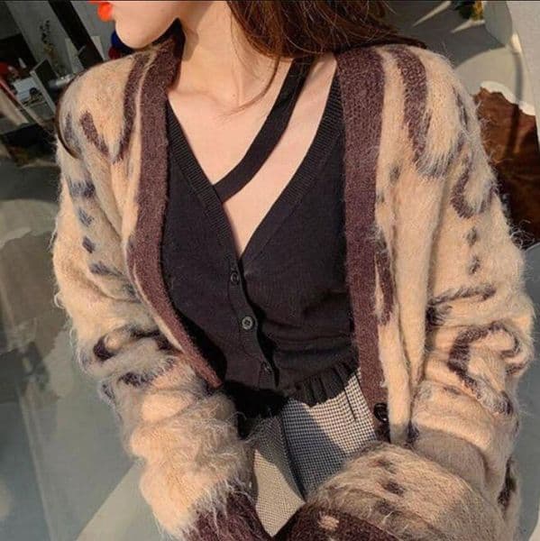 Letters jacquard Women's Mohair Sweater Coats For Women loose Soft Cardigan Designers Womens Double pockets Coat High Grade Ladies Outerwear
