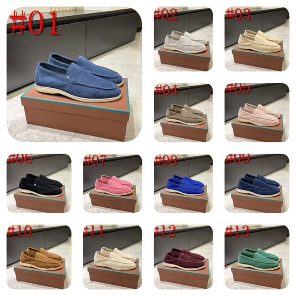 2026 New Luxurious Designer Suede Leather Loafers Men Women Classic Old Money Style Slip On Business Casual Dress Shoes Size 35-46 Free Shipping