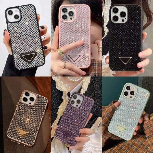 Phone Case Luxury Glitter iPhone Case For iPhone 16 Pro Max 15 Pro Max 14 13 12 11 15 Plus Phonecase Designer Bling Sparkling Rhinestone Diamond Jewelled Crystal Case
