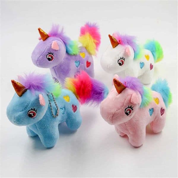 4 colors plush horse animal gift toy keychain unicorn plush toy keychain doll plush toy W250219