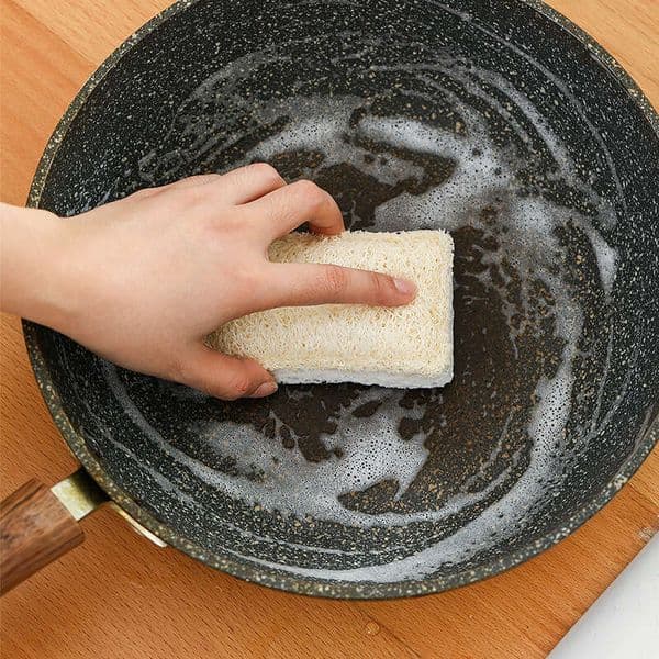 5 Pieces Loofah Wood Pulp Cotton Dishwashing Household Sponge Wiping Durable Kitchen Non Greasy Cleaning Brush Bowl Cleaning