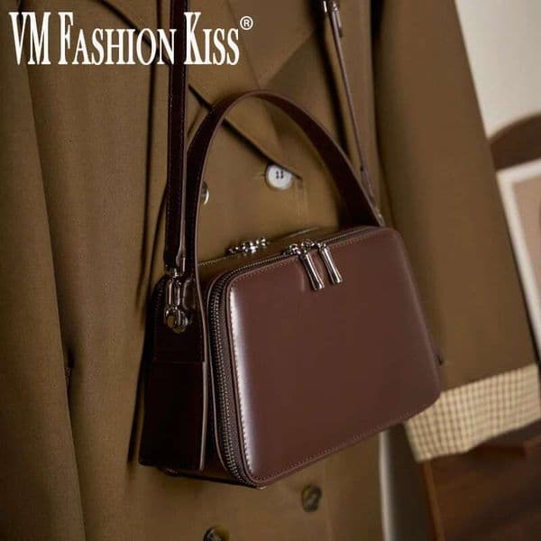 Cowhide Leather Top Handle Bag With NFC Card Slot Shoulder Bags For Women Designer Phone Purses Square Ladies Handbags