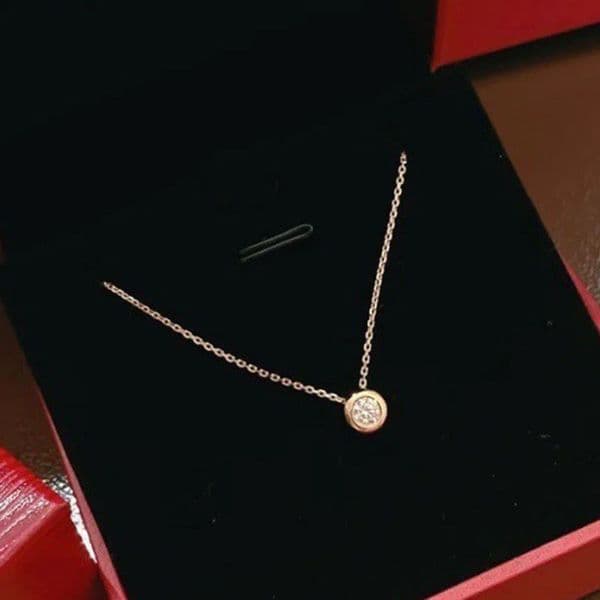 Necklace designer plated gold necklace diamond pendant simple style classic love slim designer jewelry women luxury necklace non tarnish retro hj093