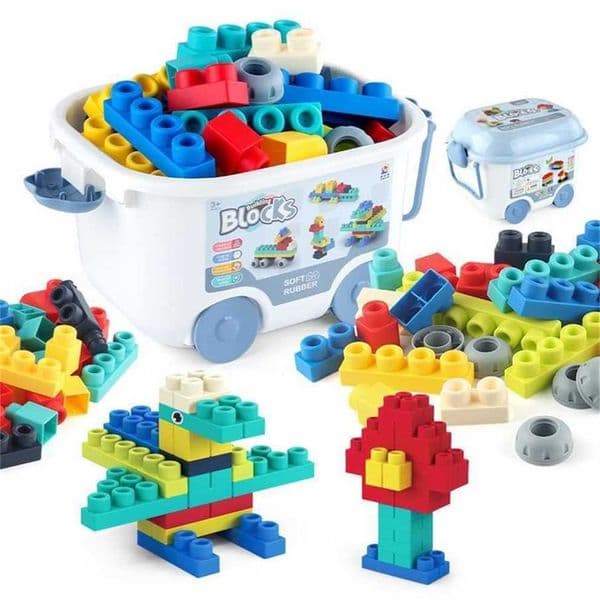 Childrens puzzle assembly infants and childrens large particle soft rubber building blocks for early childhood education toys aa891