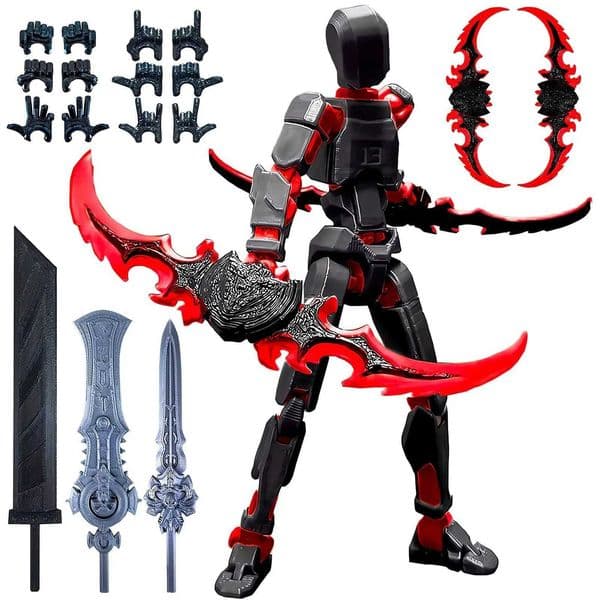 Assembled T13 Action Figure with Multiple Accessories3D Printed Multi-Jointed Titan 13 FigureDummy 13 Desktop Decor Toy W250228