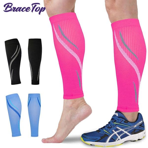 1 Pair Calf Compression Sleeves for Men & Women (20-30 MmHg), Gym Leg Compression Sleeve Footless Compression Socks for Running