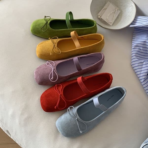 D27 Chic Spring Summer Yellow Ballerina Pumps Featuring a Comfy Cushioned Heel
