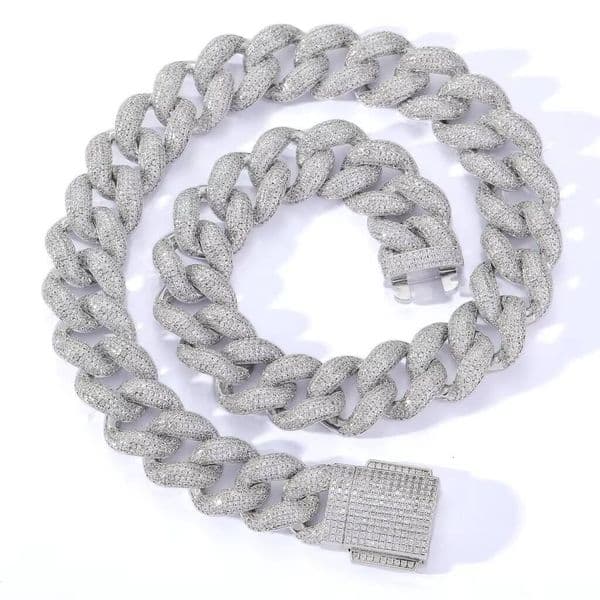 18mm Hip Hop Iced Out Necklace Brass Zircon Dia Cuban k Chain Men Jewelry