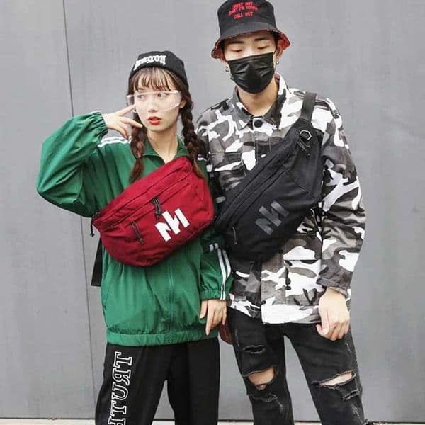 Large Capacity Women Waist Bag Canvas Big Fanny Pack Luminous Unisex Belt Bag Hip Hop Crossbody Chest Bags Fashion Banana Purse Z250603