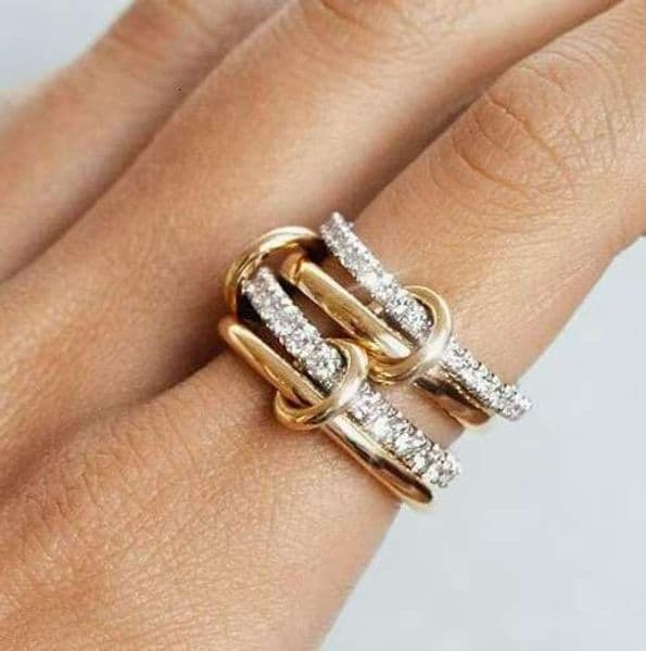 Elegant Stackable Rings with Sparkling Cubic Zirconias - Solid Titanium Steel Band Available in Gold & Silver Finish