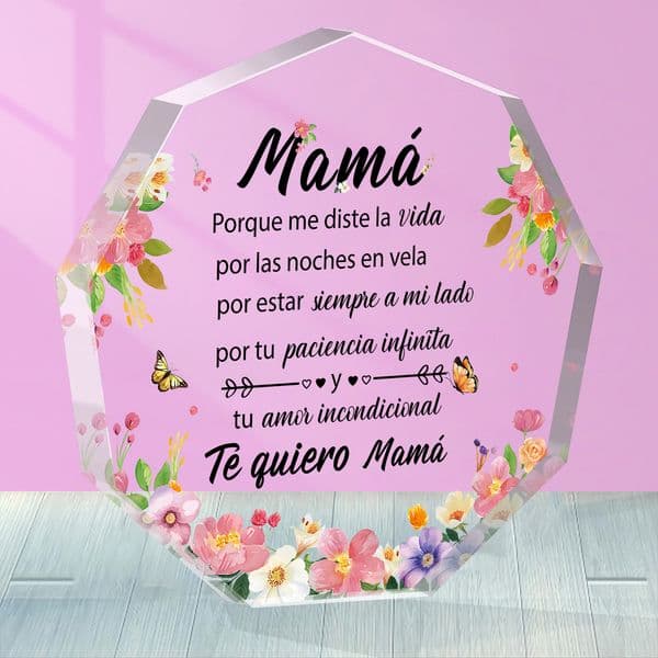 Feliz Dia de Las Madres Spanish for Mexico Gracias Mama Card Hispanic Mom Grandma Birthday Christmas Home Desk Decor Ḁ