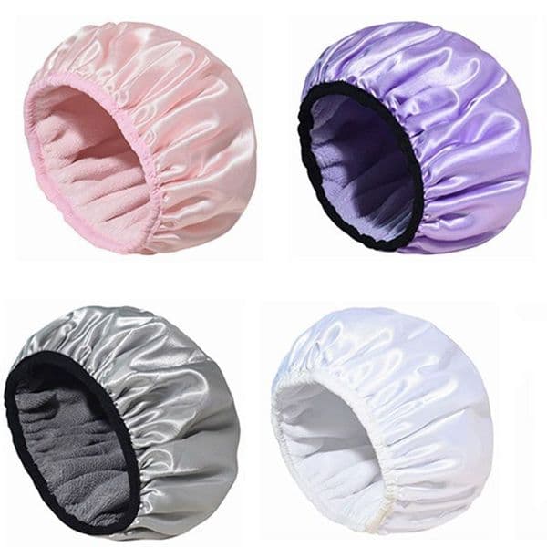 Solid Color Shower Cap Waterproof Bath Hat Three Layer Women Supplies Printing Hair Cover Bathroom Accessories Shampoo Fume-proof Caps Z163