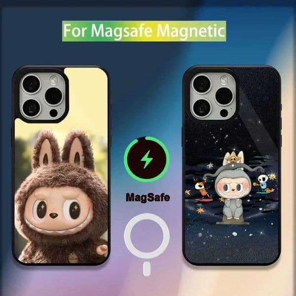 Cute Labubu Graffiti Phone Case For iPhone 161514131211PlusProMaxMini Magnetic Wireless Charging X250605