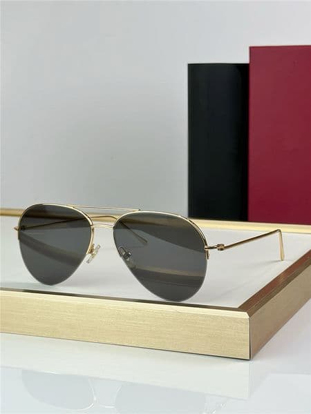New fashion design pilot sunglasses 0237S K gold half frame classic simple and popular style versatile outdoor uv400 protection eyewear