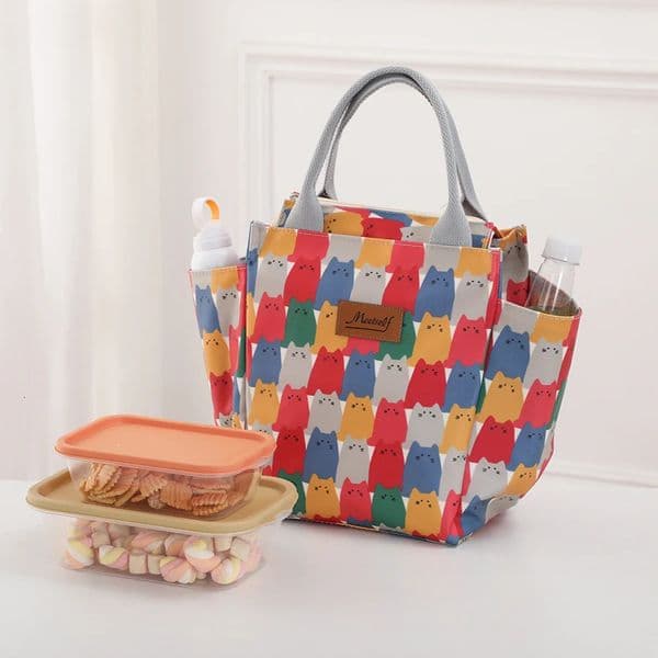 Daily portable outing with rice Oxford cloth insulation lunch bag fashion large capacity waterproof hand carry with lunch 250606