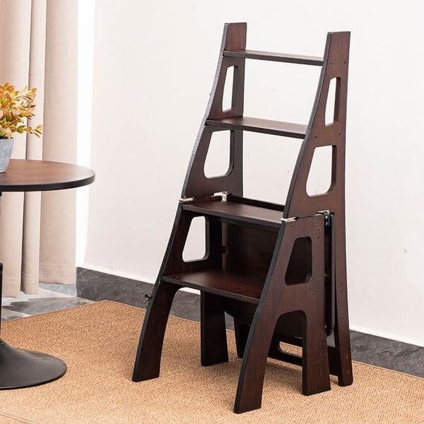 Bamboo Thickened Folding Ladder Stool Kitchen Furniture Climbing Ladder Chair Home Small and Light Dual-use Stair Chair