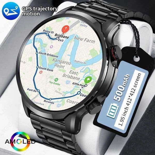 LIGE New 1.95 HD Extra Large Screen GPS Outdoor Professional Sports Smart Watch for Men and Women with Heart Rate and wireless connections Call Smartwatches X250609
