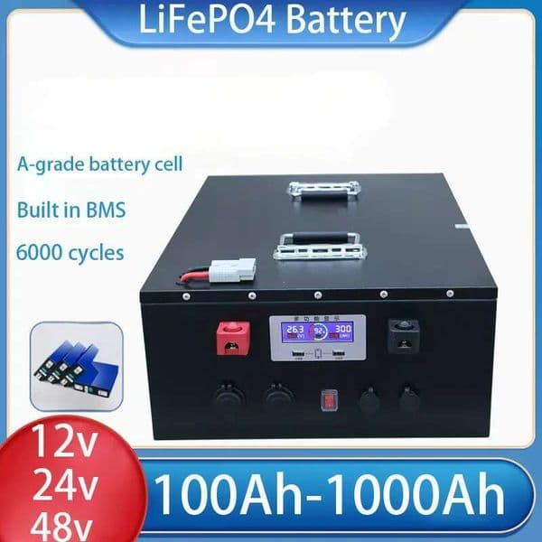 New 12v 24V 48V100AH 200AH 300AH 400AH LiFePO4 Battery Pack 2 liFePO4 Battery RV Golf Boat Off-grid Solar EnergyEnergy storage
