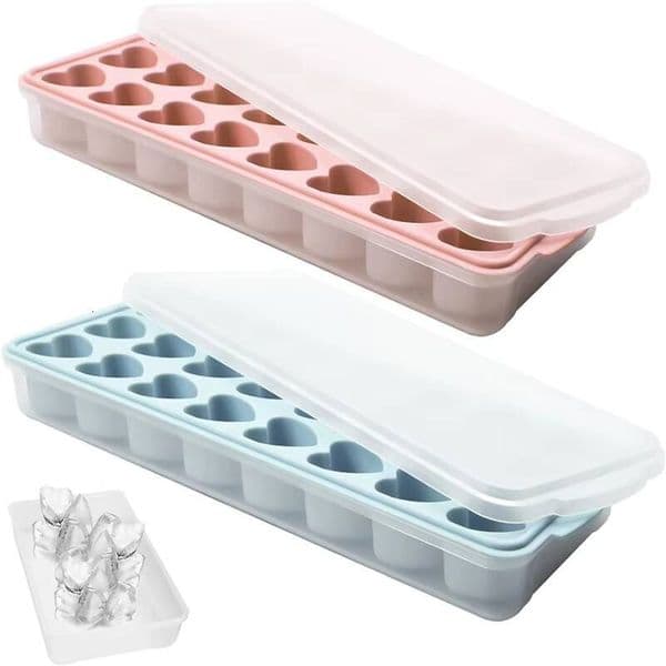 With lid Silicone Ice-Tray Reusable Large Heart Shape Ball Cocktail Tray Mold DIY Ice Cube Maker ice maker