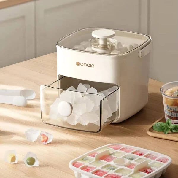 ice maker 48-Block Portable Water Injection Food Grade Silicone Press Type Cube Tray Mold DIY Ice Maker